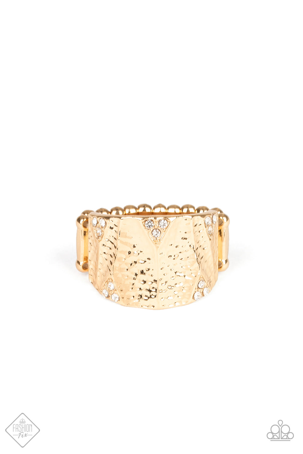 Industrial Indentation - Gold ring