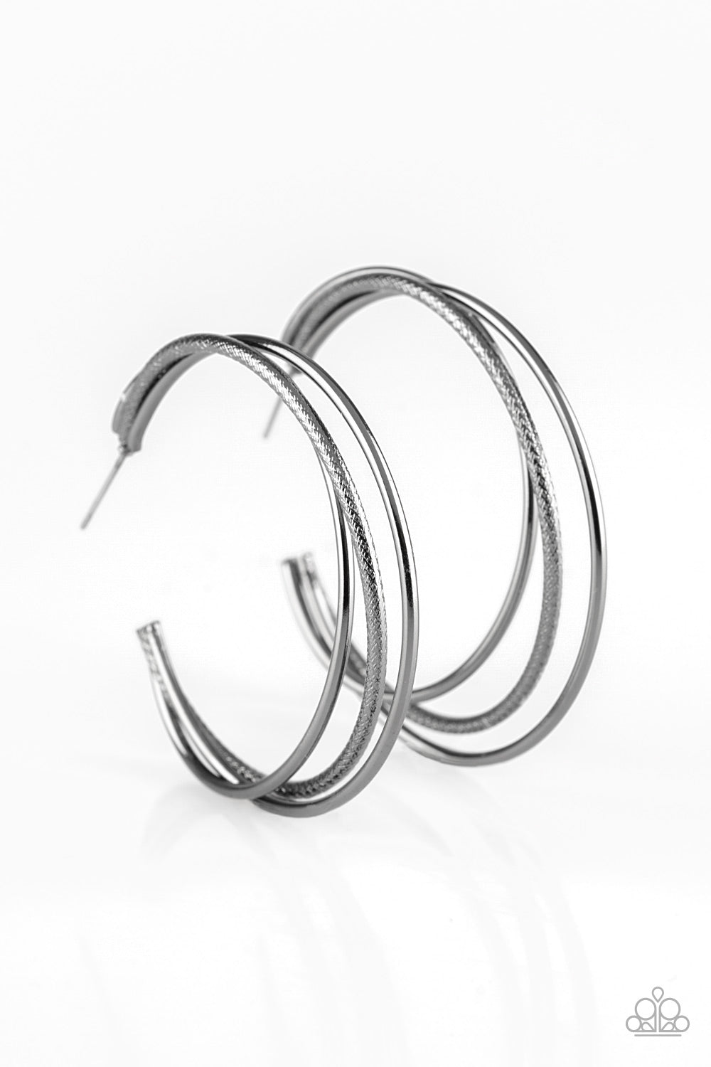 Jumpin Through Hoops - Black/Gunmetal hoop earrings