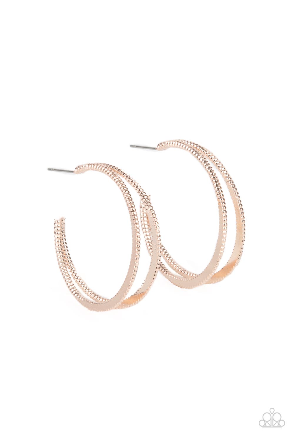 Rustic Curves - Rose Gold hoop earrings