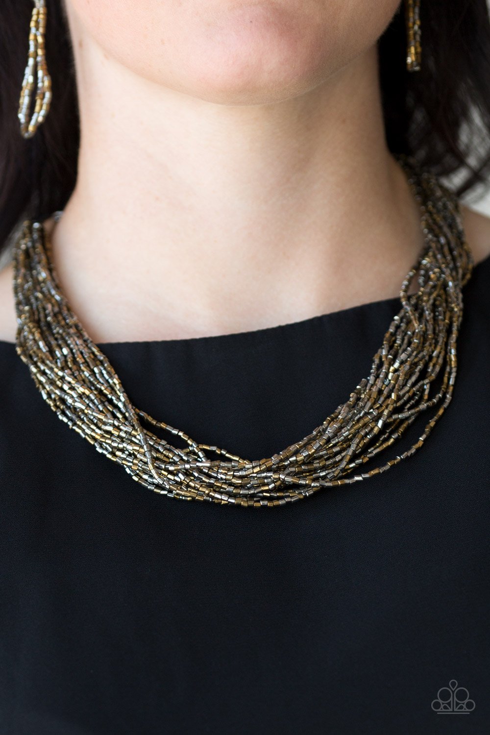 The Speed of STARLIGHT - Brass/Gunmetal Multi necklace w/ matching bracelet