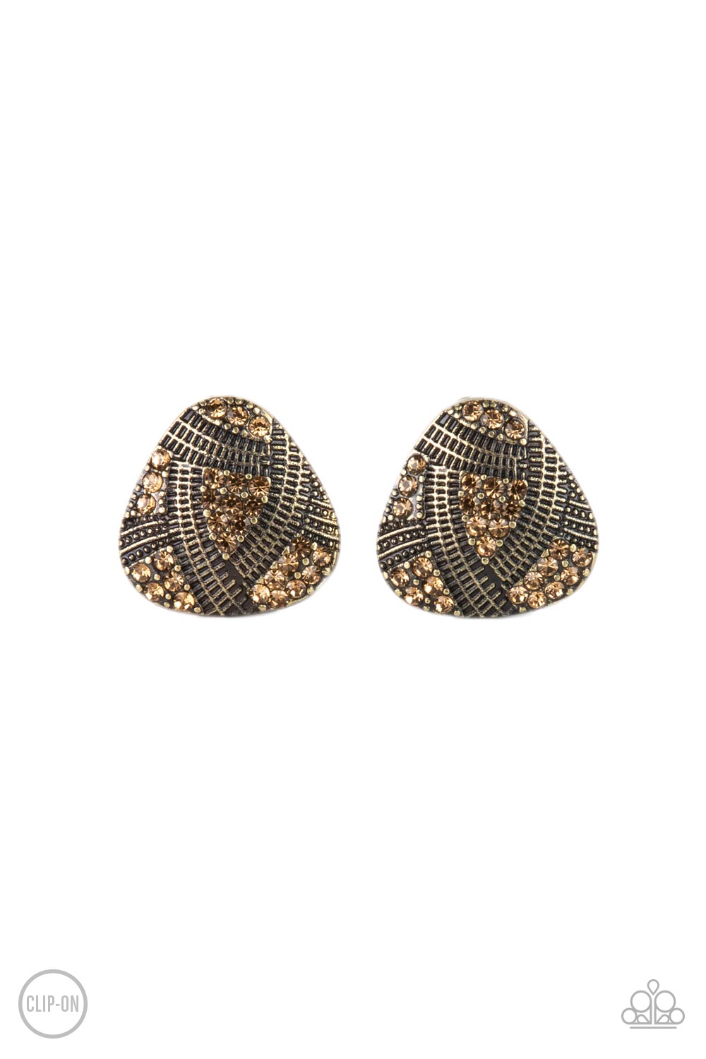 Gorgeously Galleria - Brass clip on earrings