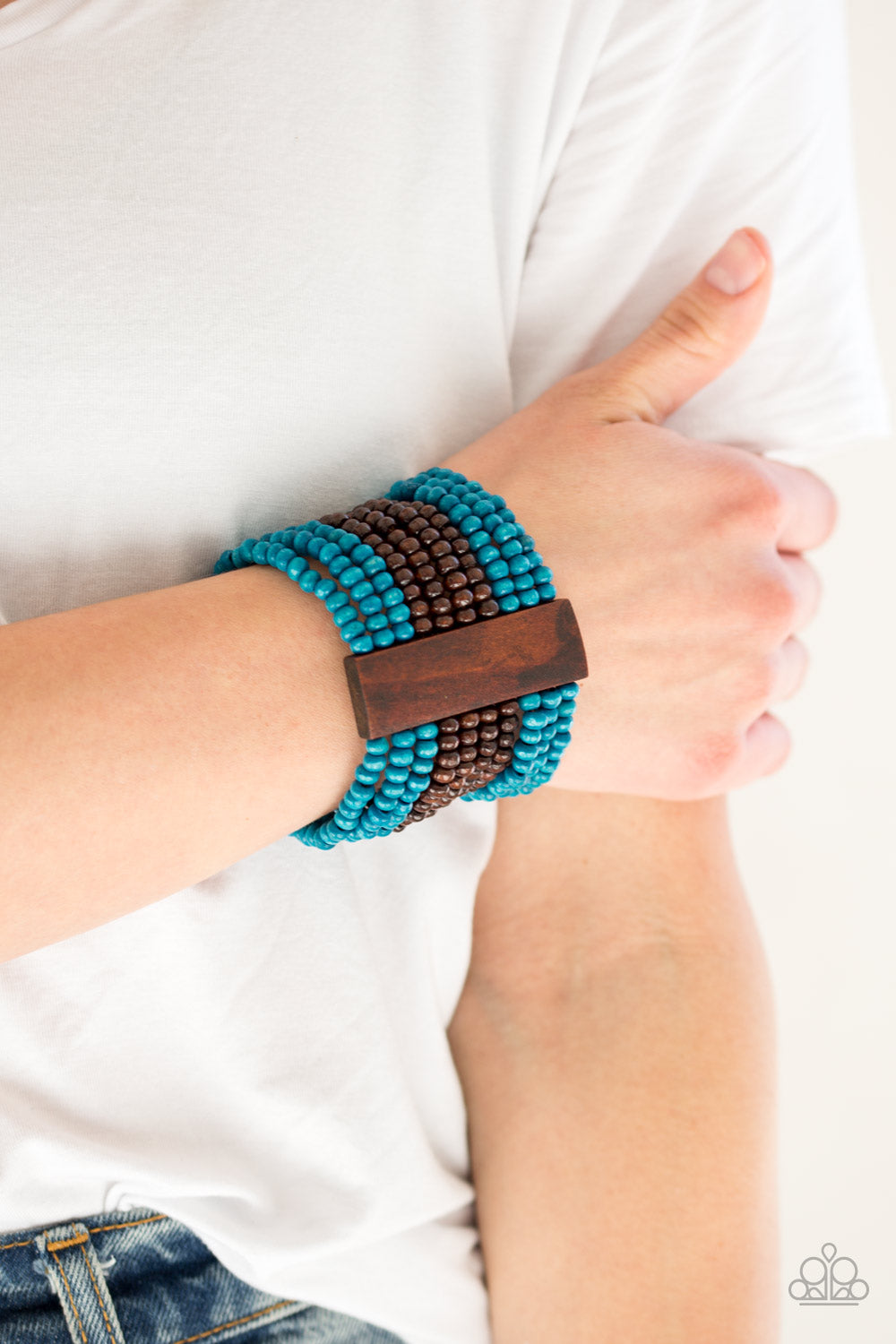 JAMAICAN Me Jam - Blue wood bracelet