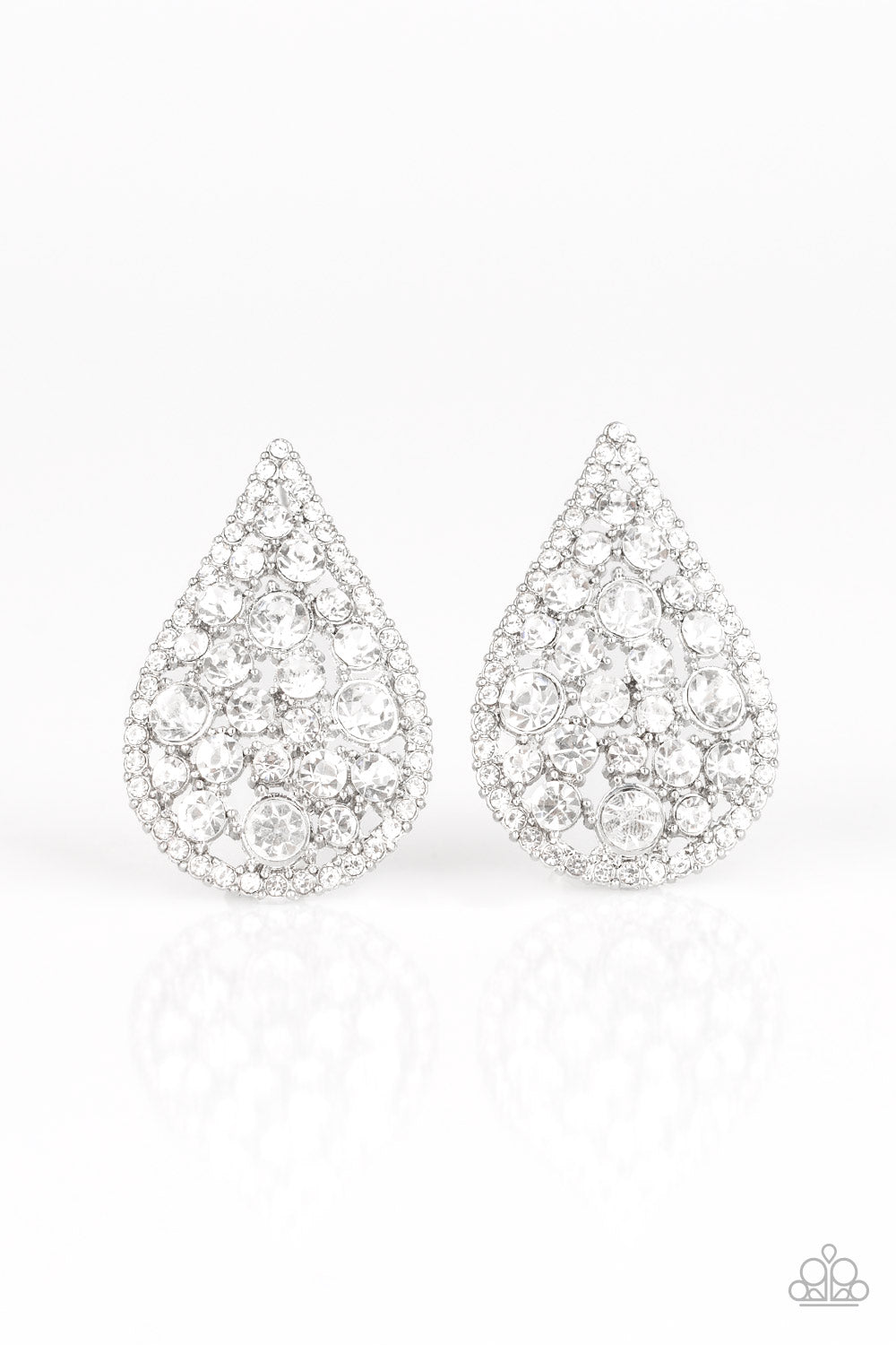 REIGN-Storm - White post earrings