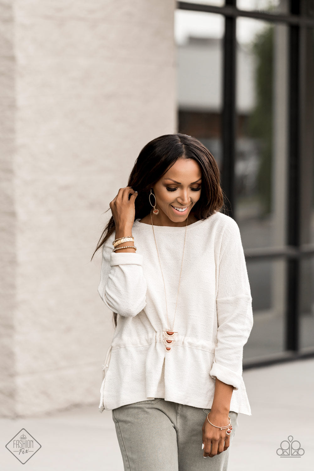 Serene Sheen - Gold/Brown necklace w/ matching bracelet