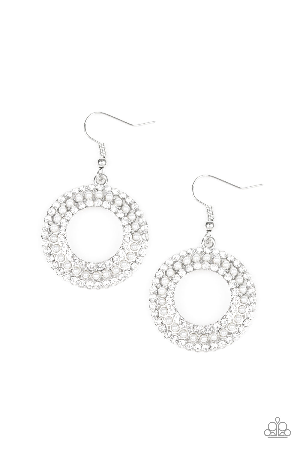 Sparkle Splurge - White pearl earrings