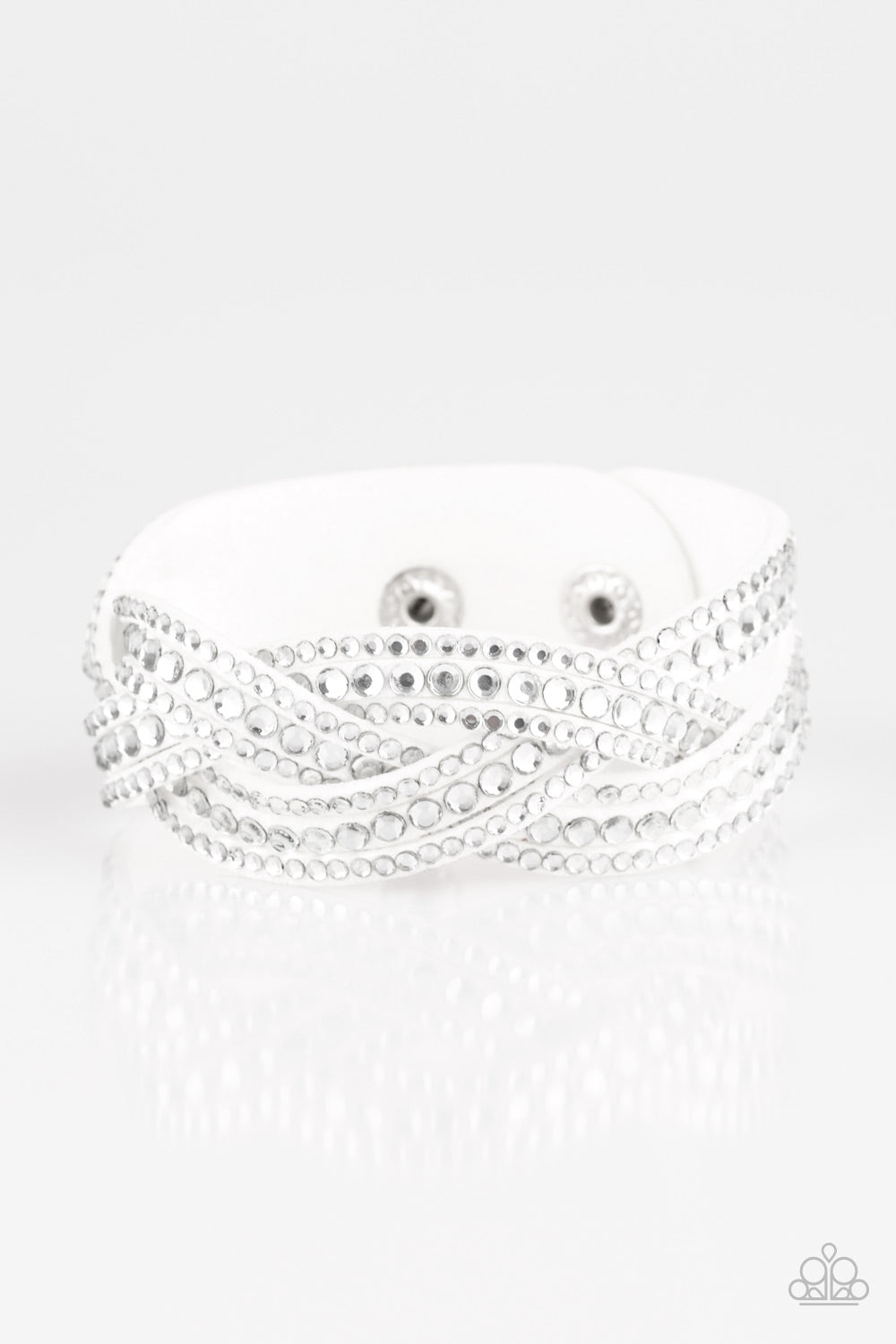 Bring On The Bling - White wrap bracelet