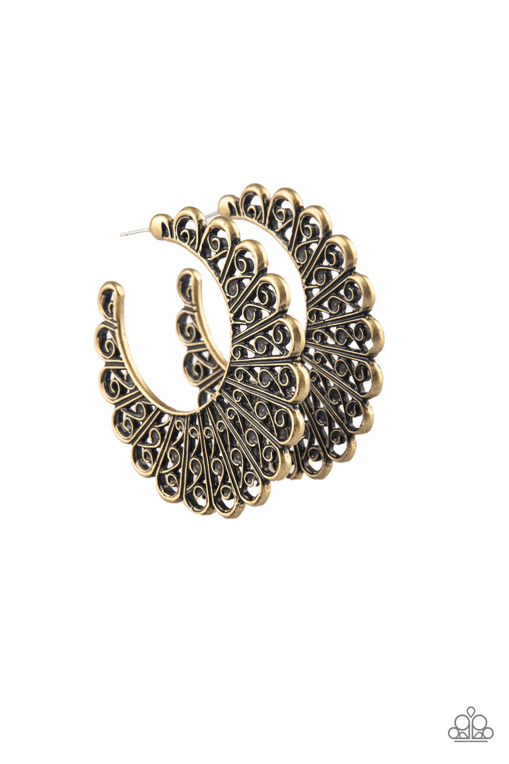 Funky Flirt - Brass hoop earrings