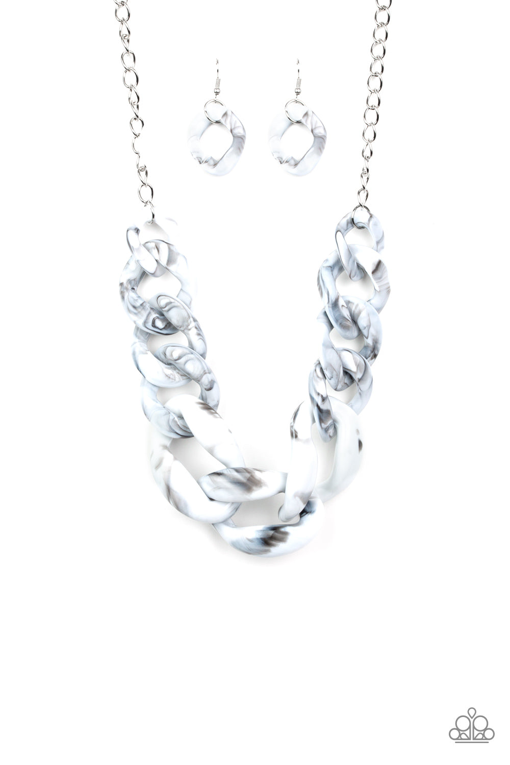 Red-HAUTE Mama - White acrylic necklace set