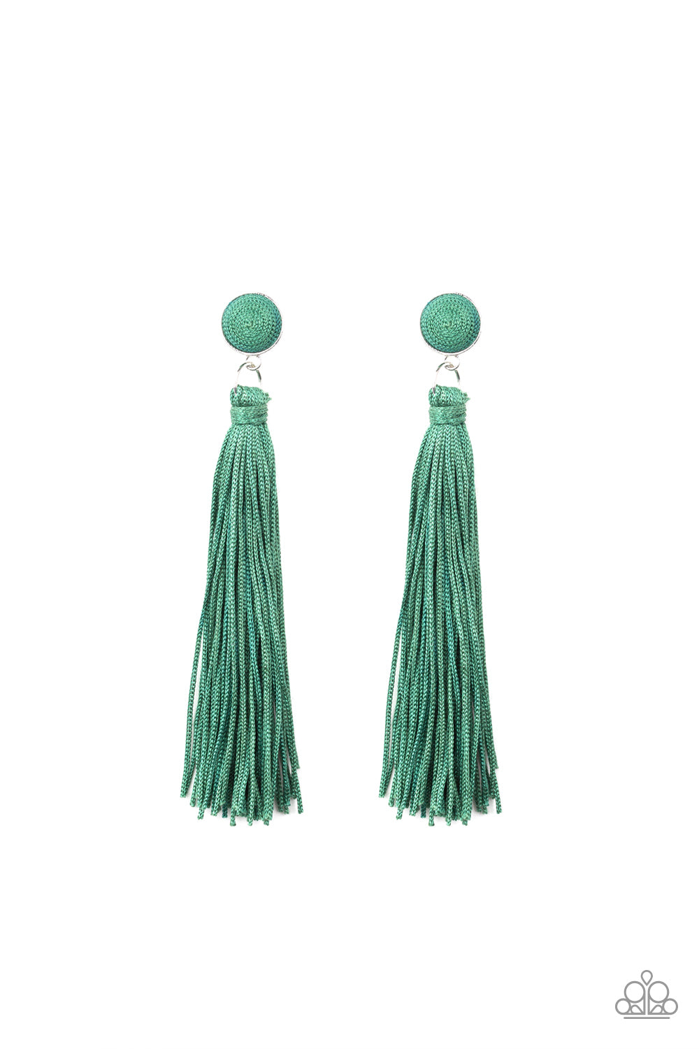 Tightrope Tassel - Green earrings