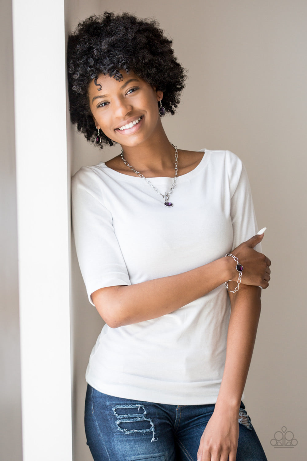 She Sparkles On - Purple necklace w/ matching bracelet