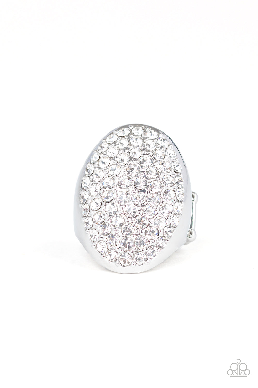 Bling Scene - White rhinestones ring