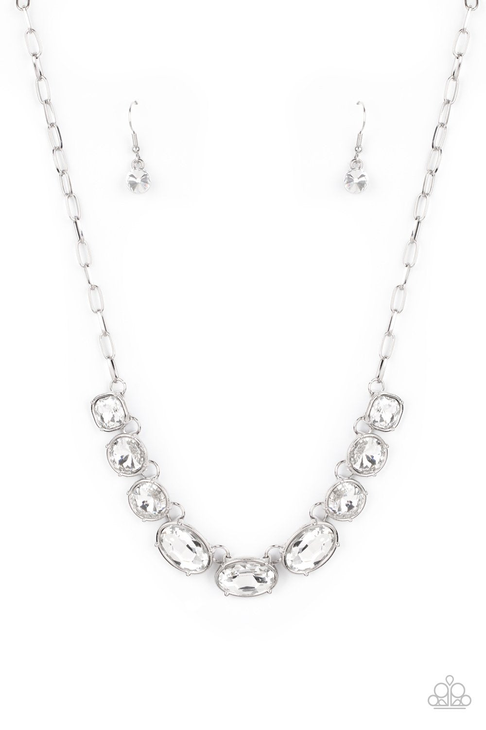 GORGEOUSLY GLACIAL - WHITE RHINESTONES NECKLACE (June 2021 Life of the Party)