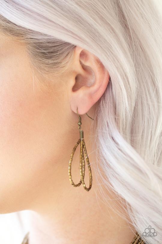 Knotted Knockout - brass seed bead necklace