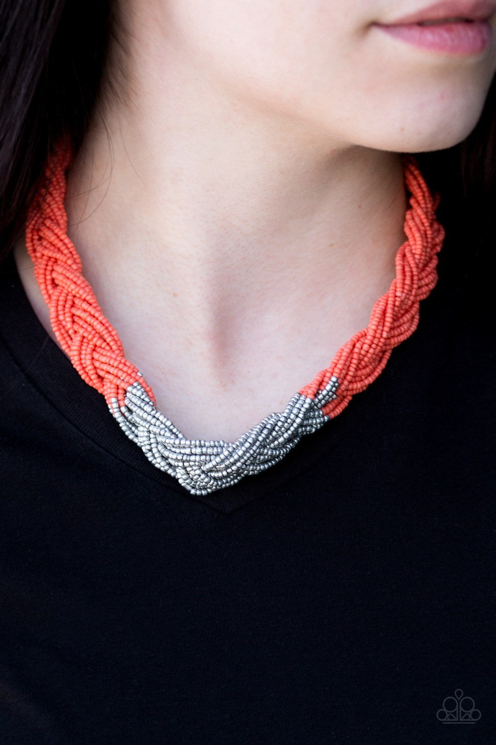 Brazilian Brilliance - Orange seed bead necklace
