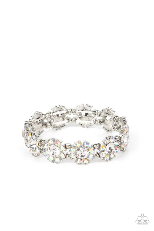 Premium Perennial - white gem iridescent bracelet