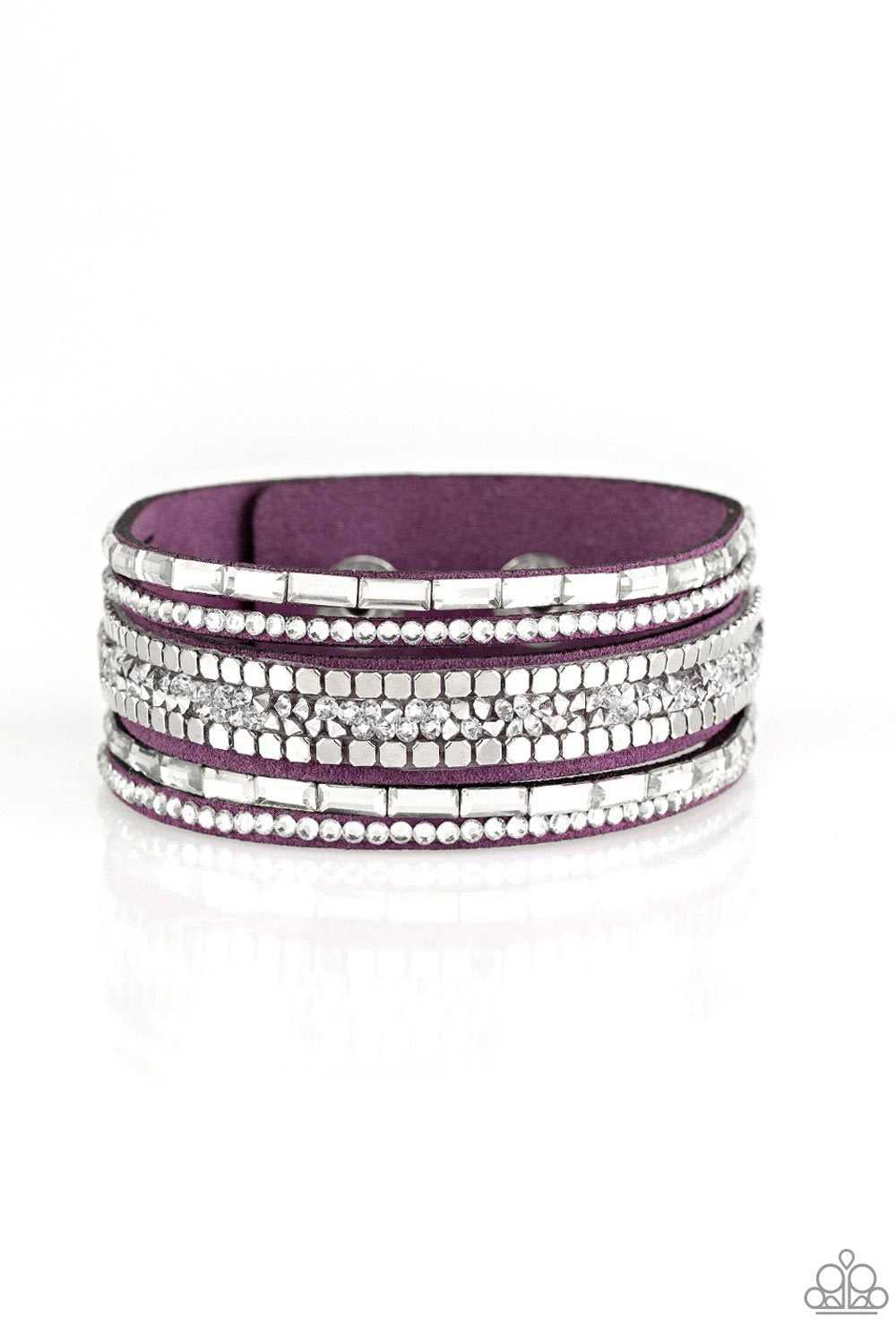 REBEL IN RHINESTONES - PURPLE Wrap Bracelet