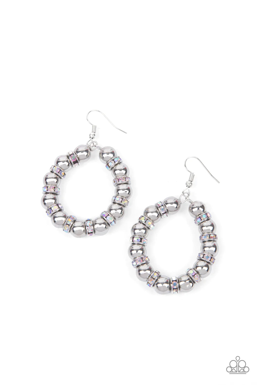 Cosmic Halo - Silver/Multicolor Iridescent Earrings