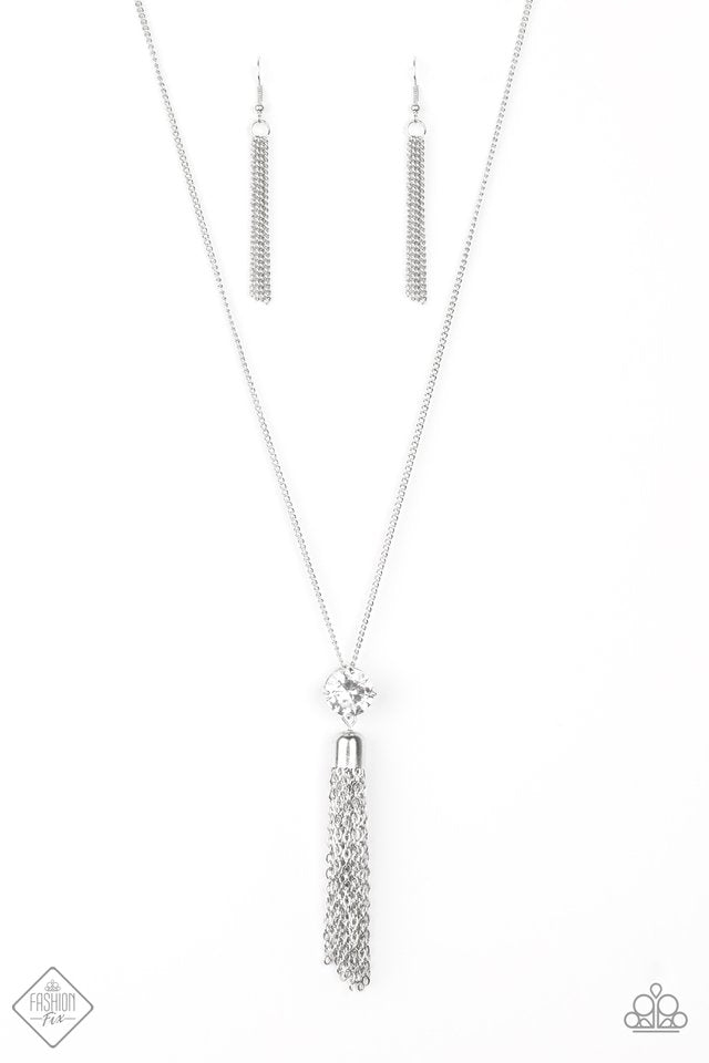 Five-Alarm FIREWORK - White gem necklace
