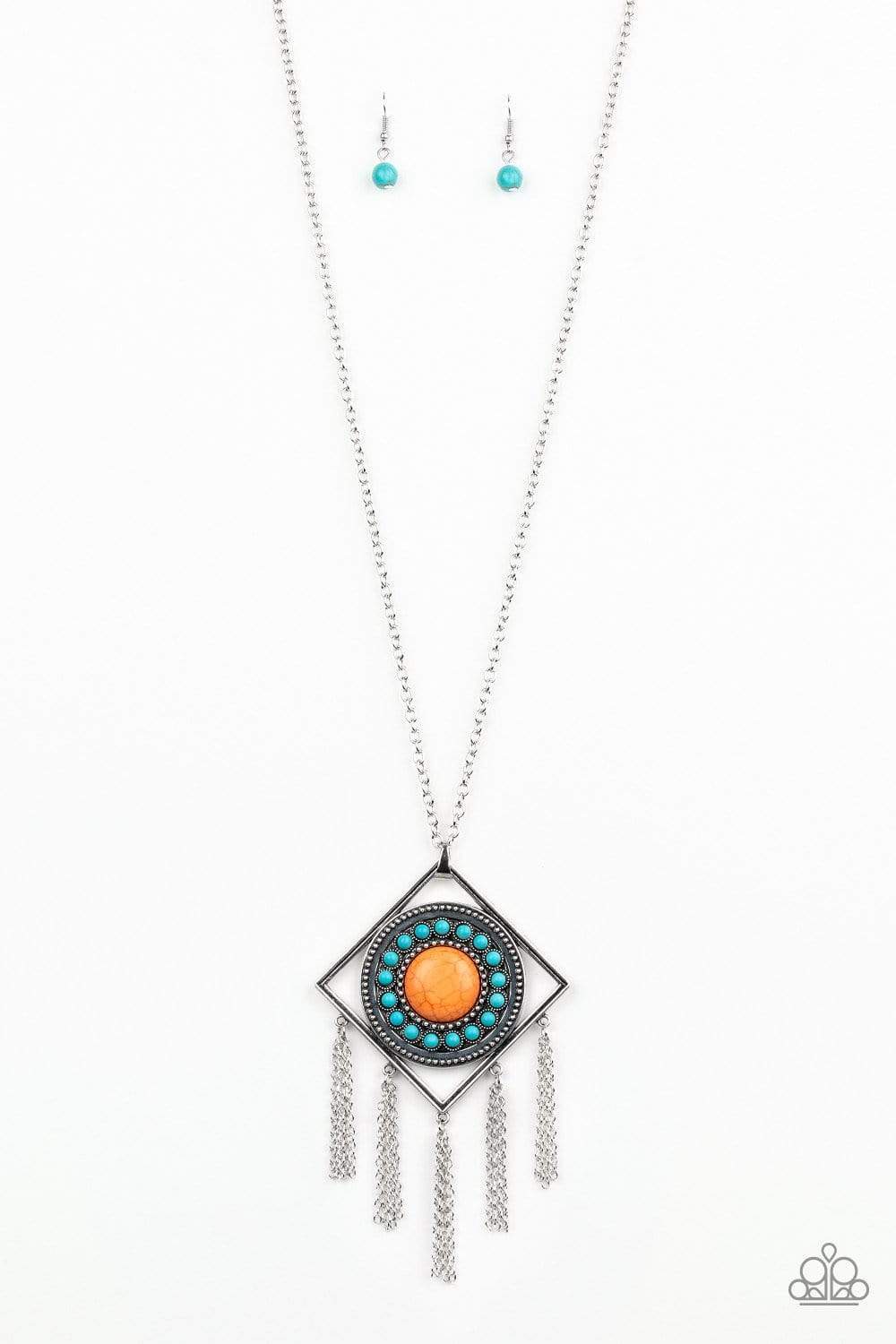 Sandstone Solstice - Multicolor necklace (Orange/Turquoise)