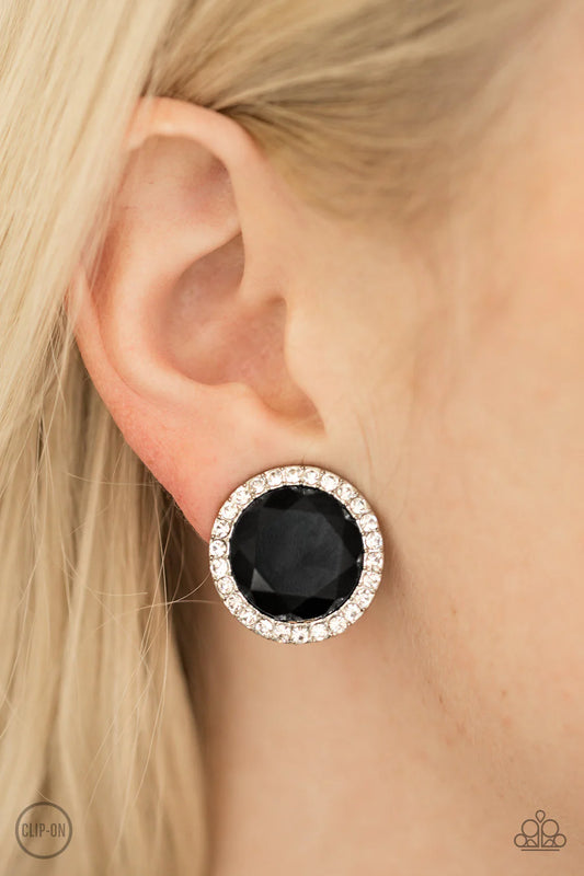 Positively Princess - Black clip on earrings