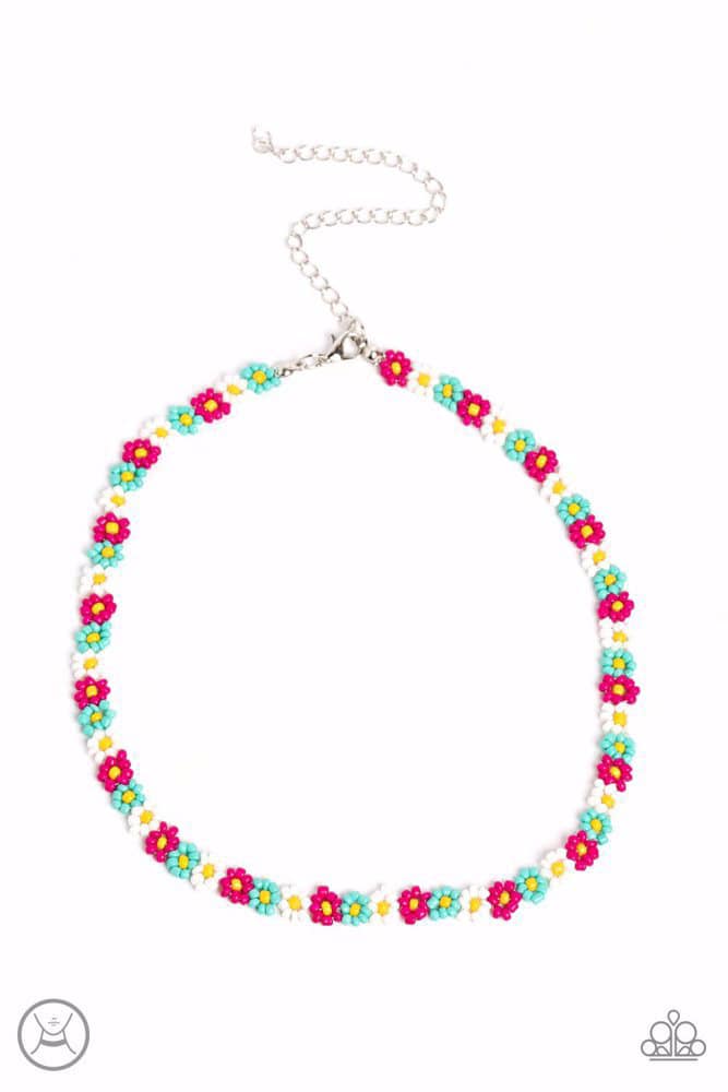 Seed Limit - Pink Multi Choker Necklace