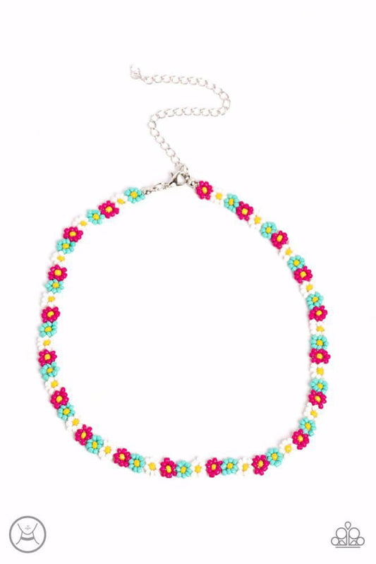 Seed Limit - Pink Multi Choker Necklace