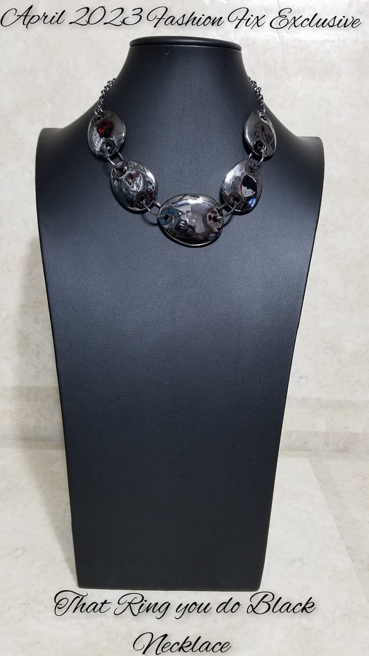 That Ring You Do - Black/Gunmetal Necklace