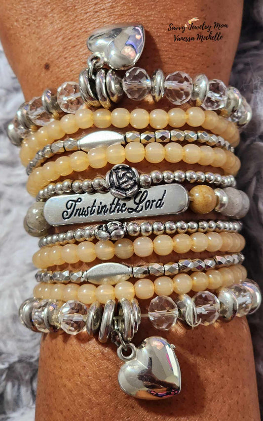 Savvy Wrist Swag #54 (Brown, 5 piece bracelet set)