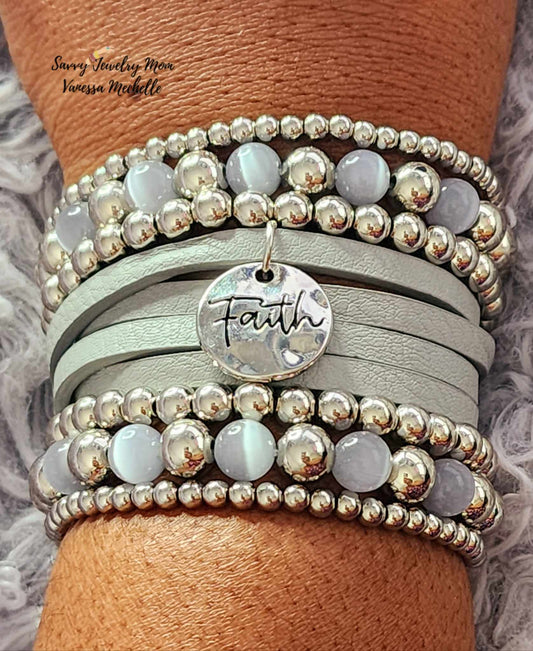 Savvy Wrist Swag #53 (Silver, 3 piece bracelet set)