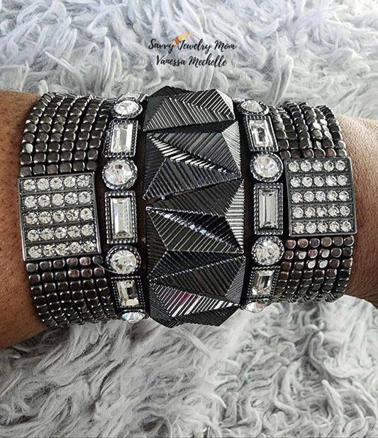 Savvy Wrist Swag #66 (Gunmetal, 5 piece bracelet set)