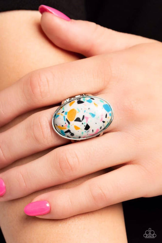 Terrazzo Tease - White/Multicolor Ring