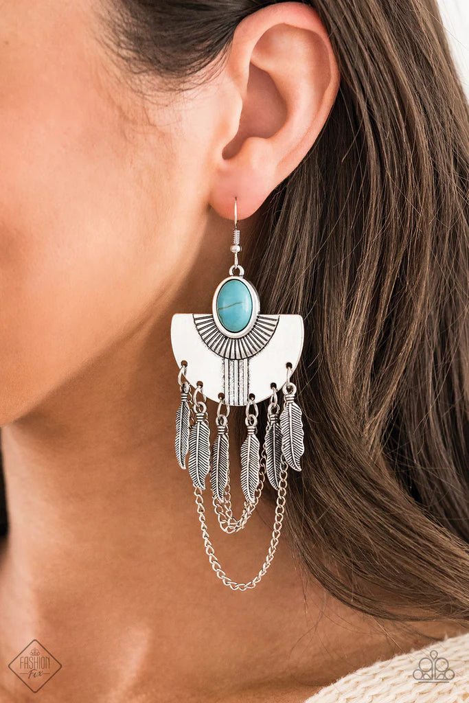 "Sure Thing, Chief!" - turquoise/blue earrings