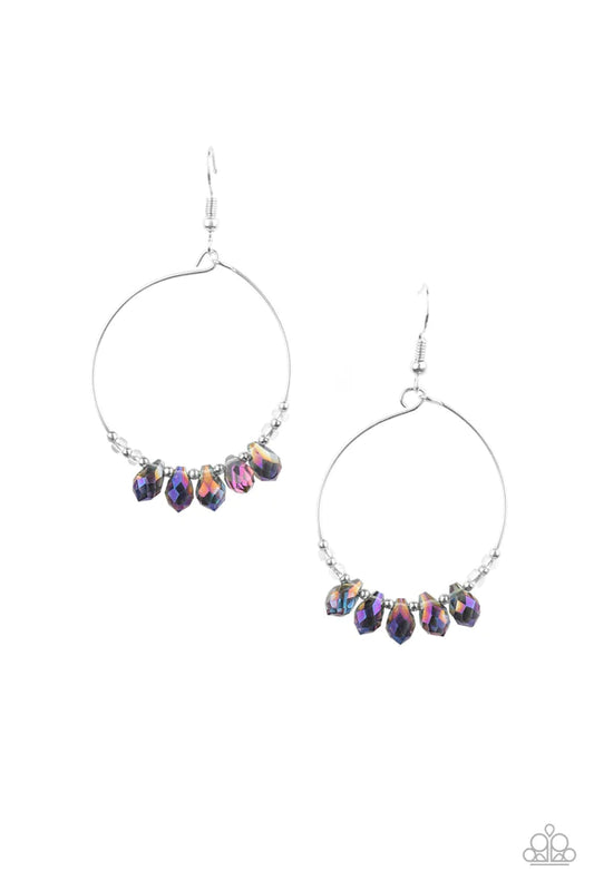Holographic Hoops - Purple Iridescent Earrings