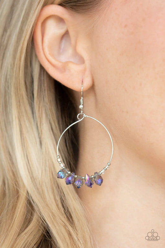 Holographic Hoops - Purple Iridescent Earrings