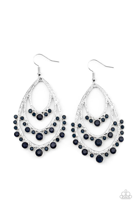 Break Out In TIERS - Blue rhinestones earrings