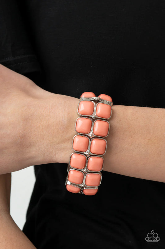 Double The DIVA-ttitude - Orange/Coral Bracelet