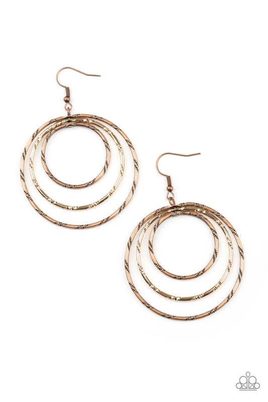 Vintage Vertigo -Mixed Metal Earrings (Copper/Gold)