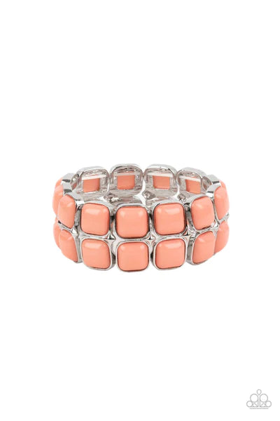 Double The DIVA-ttitude - Orange/Coral Bracelet