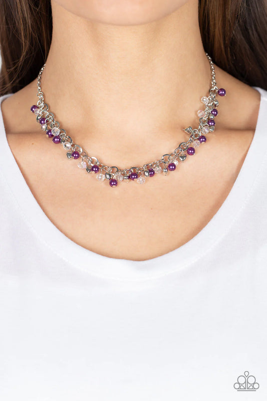 Soft-Hearted Shimmer - purple necklace