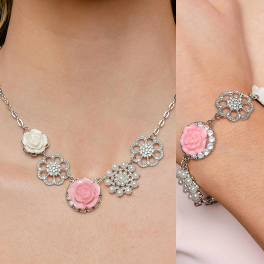 Tea Party Favors - Pink Necklace & Bracelet set
