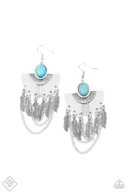 "Sure Thing, Chief!" - turquoise/blue earrings