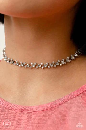 Classy Couture - White Pearl Choker Necklace