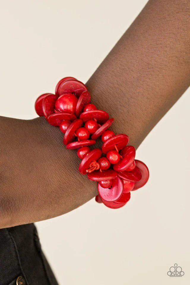 Tropical Temptress - Red wood Bracelet