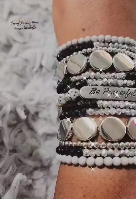 Savvy Wrist Swag #56 (Black & Silver, 5 piece bracelet set)