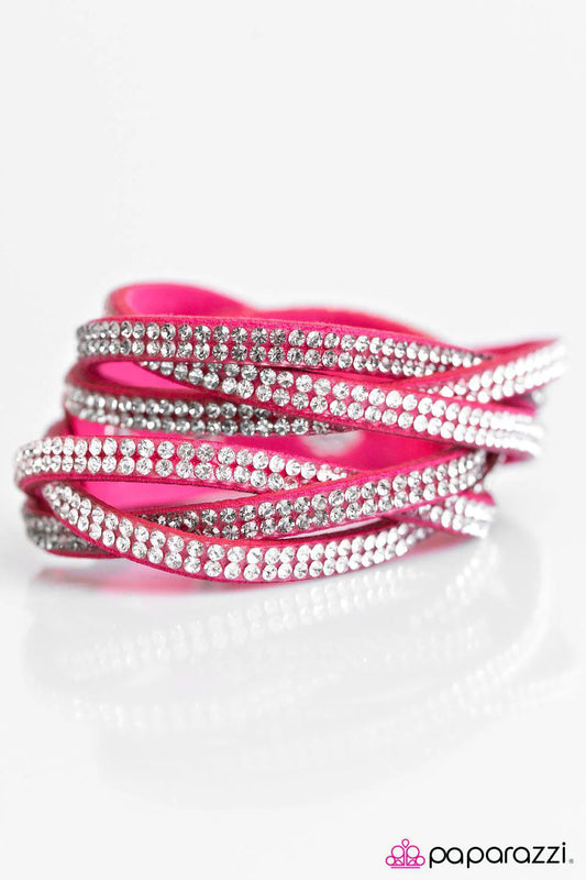 Send In The Sparkle - Pink wrap bracelet