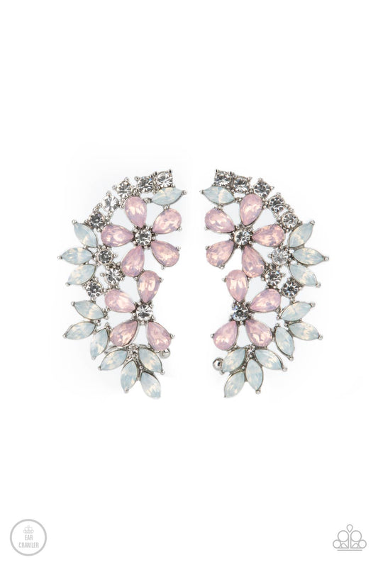 Garden Party Powerhouse - Pink ear crawler earrings