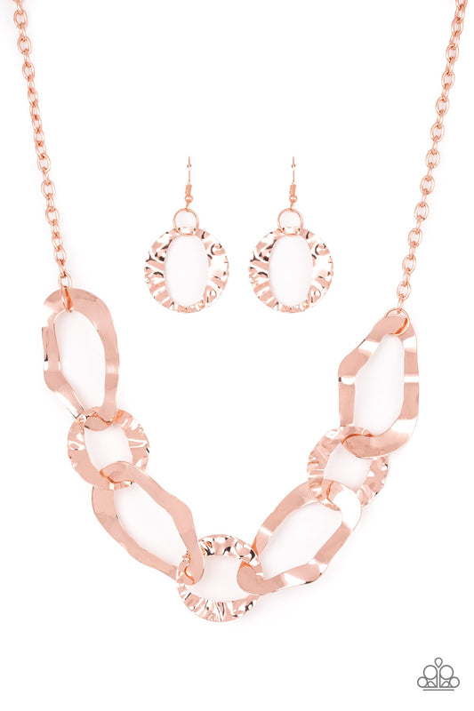 Capital Contour - Shiny Copper necklace set