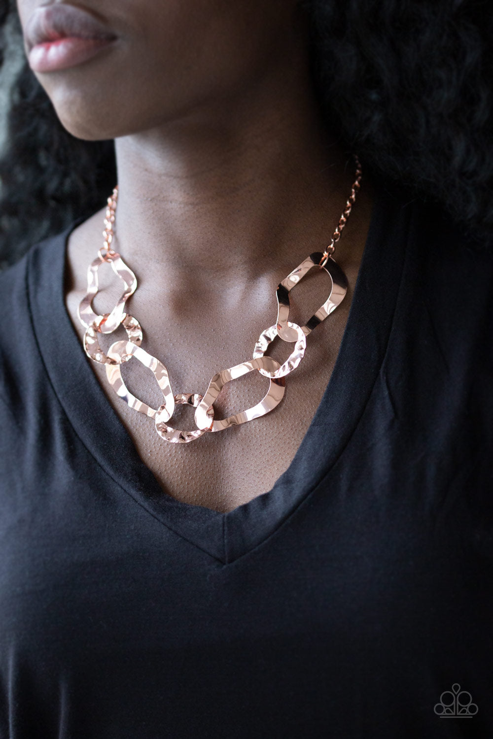 Capital Contour - Shiny Copper necklace set