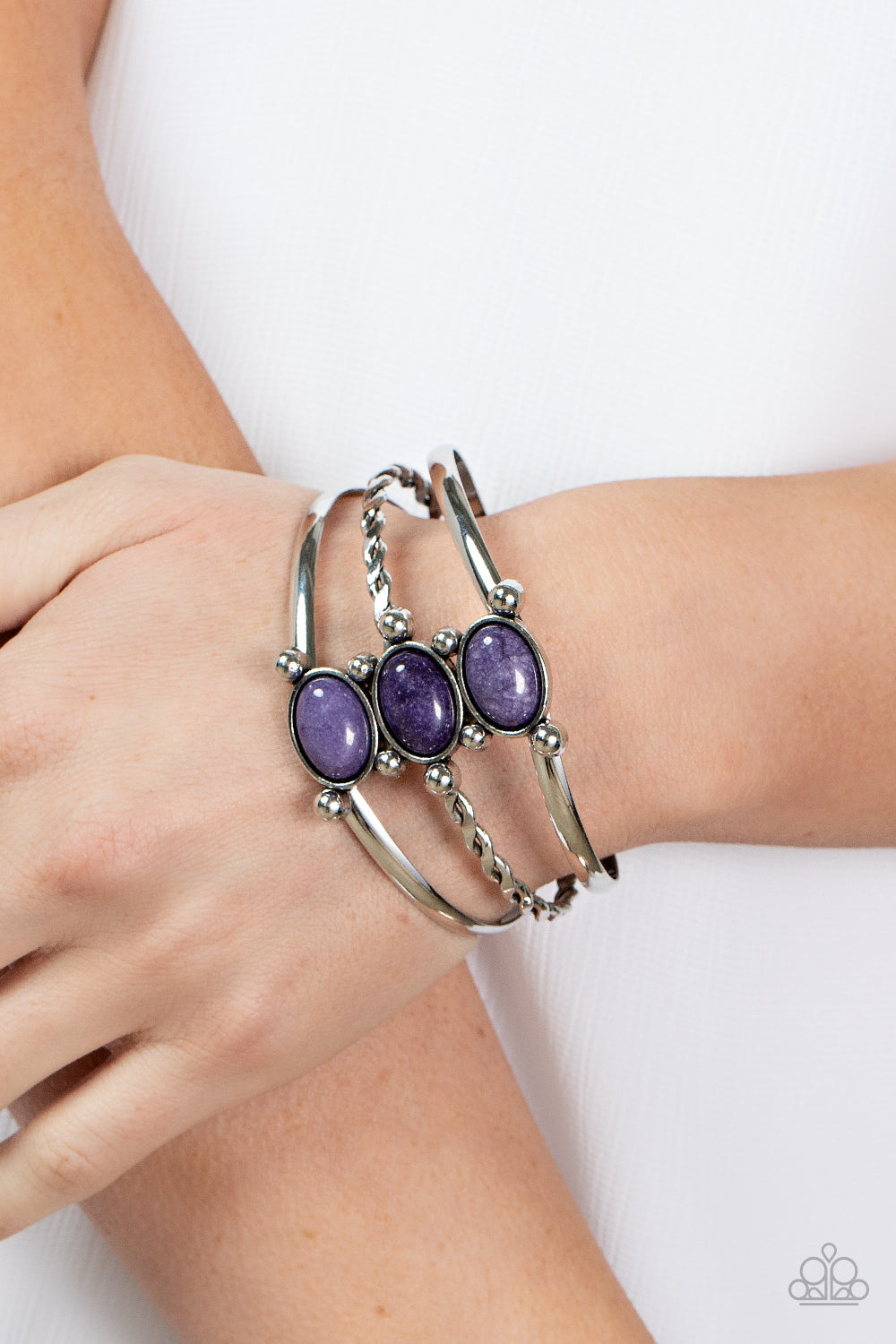 Extra Earthy - Purple cuff bracelet