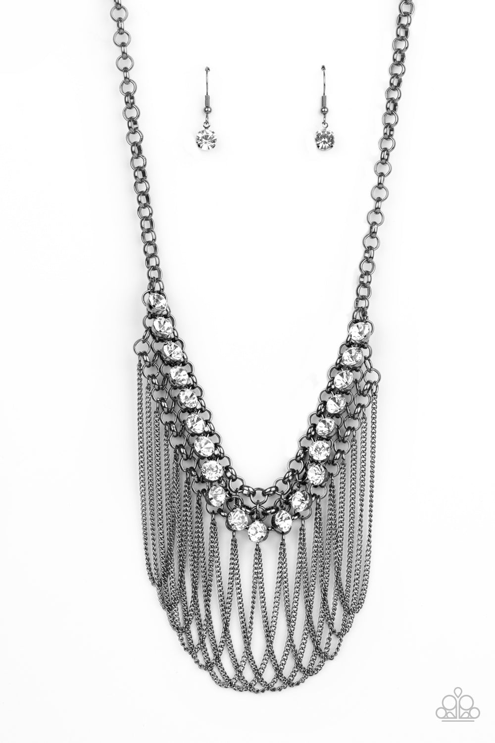 Flaunt Your Fringe - Black/Gunmetal necklace